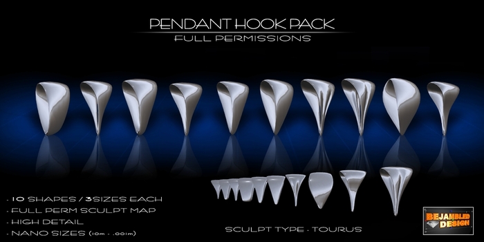 Full Perm Sculpted Pendant Hook Pack