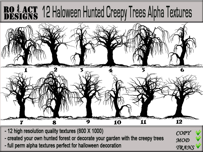 ..::RO!ACT::..DESIGNS 12 Halloween Creepy Trees Textures