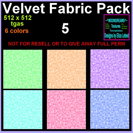 Velvet Fabric Pack 5