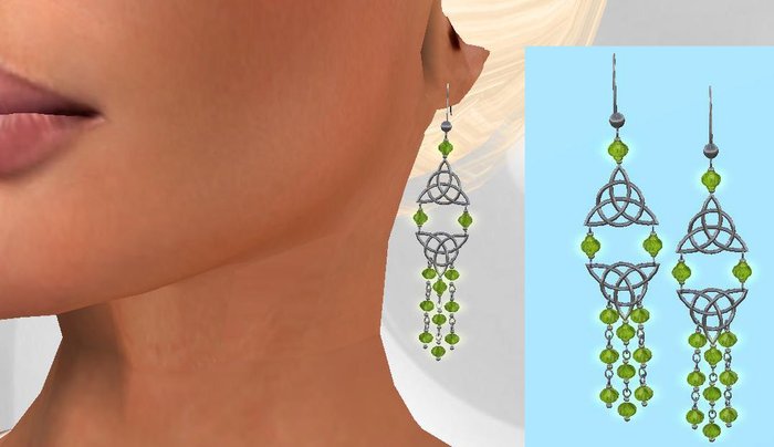 Gothic Dangle Chandelier Earrings Green