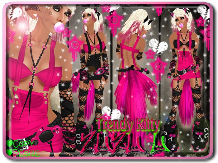 !...:::ZUZU~U::...! ~Trendy Kitty~ Neko Outfits - Pink & Black