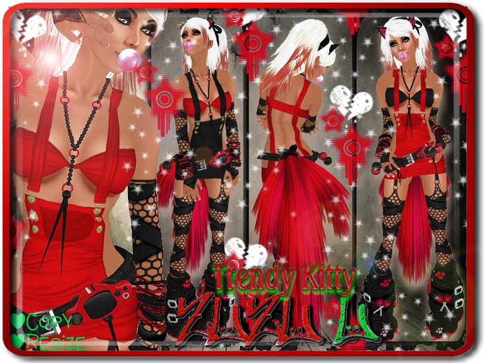 !...:::ZUZU~U::...! ~Trendy Kitty~ Neko Outfits - Red & Black