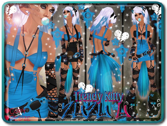 !...:::ZUZU~U::...! ~Trendy Kitty~ Neko Outfits - Blue & Black