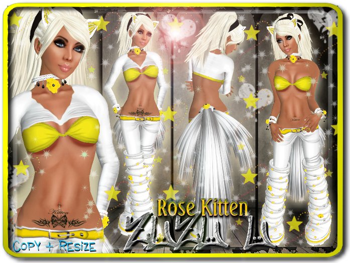 !...:::ZUZU~U::...! ~Rose Kitten~ Neko Outfit - Yellow