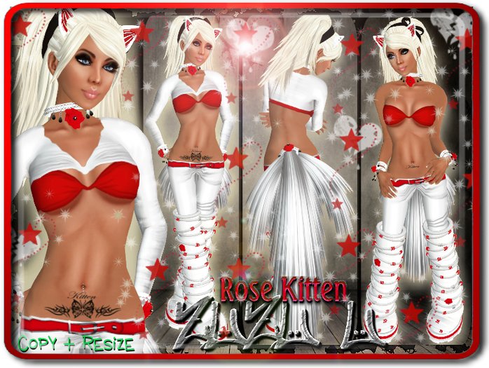 !...:::ZUZU~U::...! ~Rose Kitten~ Neko Outfit - Red