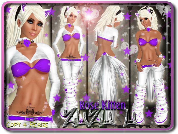 !...:::ZUZU~U::...! ~Rose Kitten~ Neko Outfit - Purple