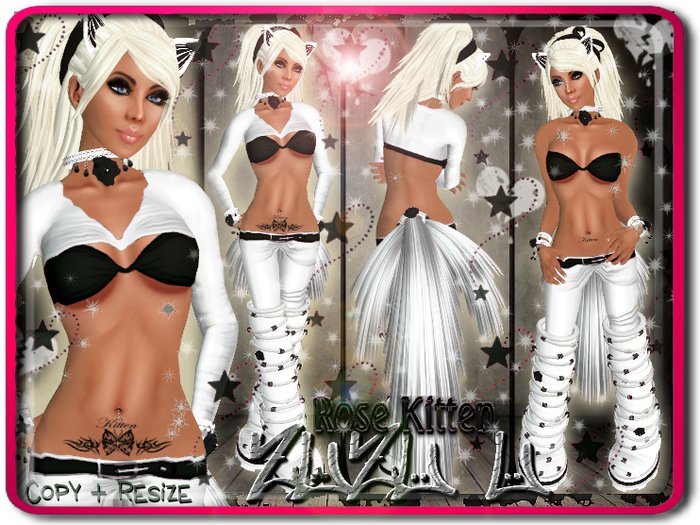 !...:::ZUZU~U::...! ~Rose Kitten~ Neko Outfit - Black