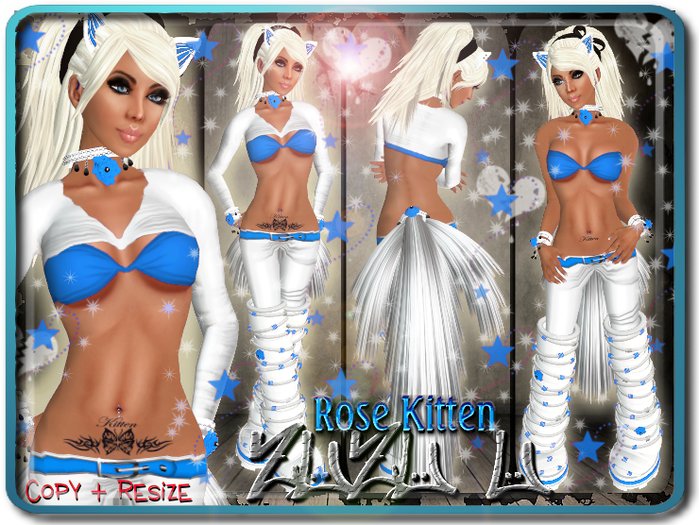 !...:::ZUZU~U::...! ~Rose Kitten~ Neko Outfit - Blue