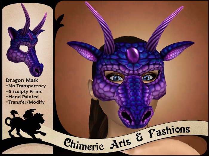 Sculpty Dragon Mask (Purple)