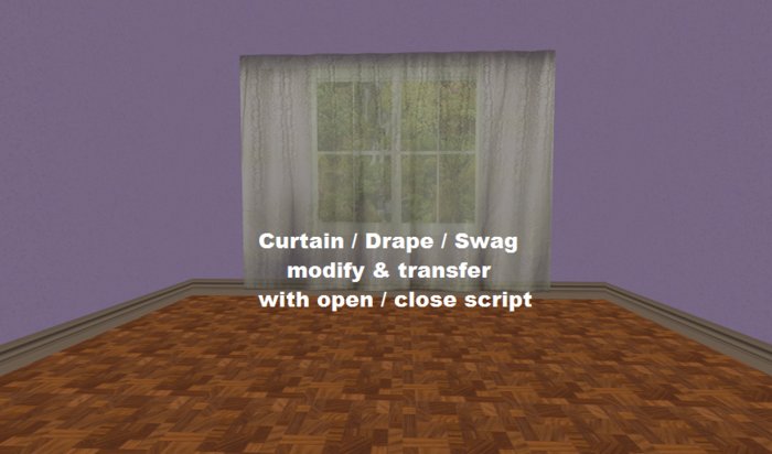 Curtain / Drape / Swag lightgreen with open/close script