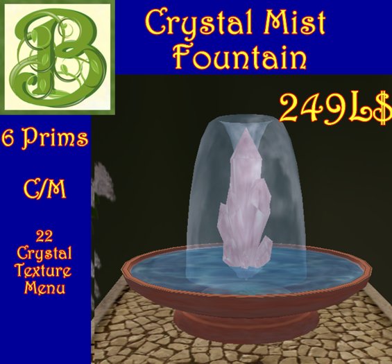 Crystal Mist Fountain - Low Prim