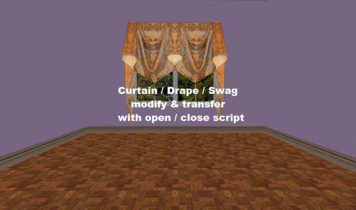Curtain / Drape / Swag golden dawn with open/close script