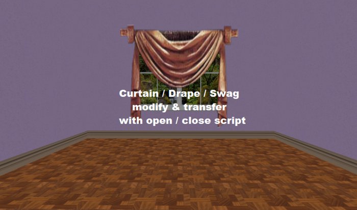Curtain / Drape / Swag brown draped with open/close script
