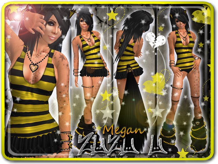 !...:::ZUZU~U::...! ~Megan~ Yellow & Black Neko Outfit