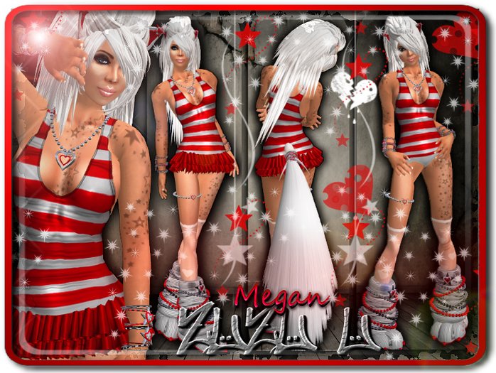 !...:::ZUZU~U::...! ~Megan~ Red & White Neko Outfit