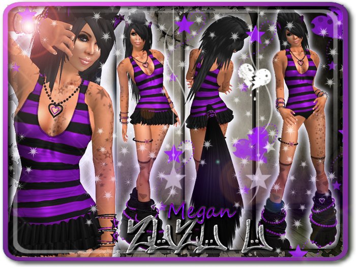 !...:::ZUZU~U::...! ~Megan~ Purple & Black Neko Outfit
