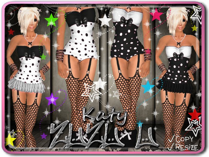 !...:::ZUZU~U::...! ~Katy~ White & Black Neko Outfits