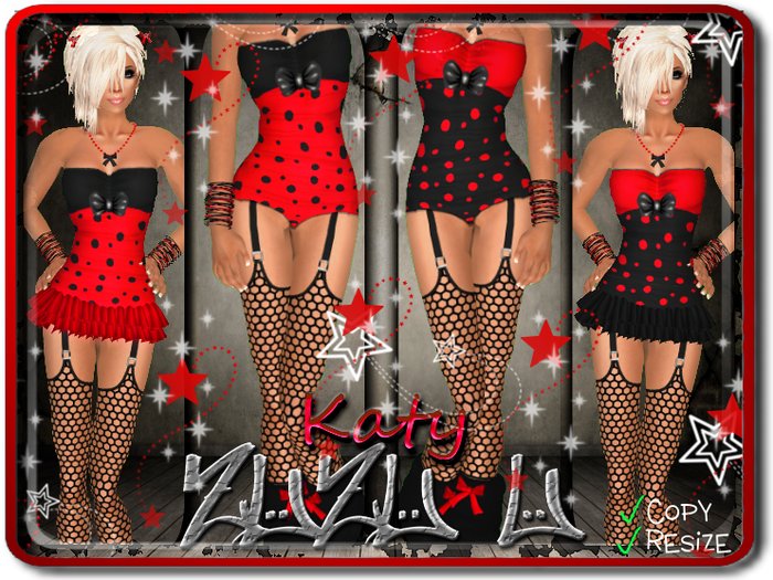 !...:::ZUZU~U::...! ~Katy~ Red & Black Neko Outfits