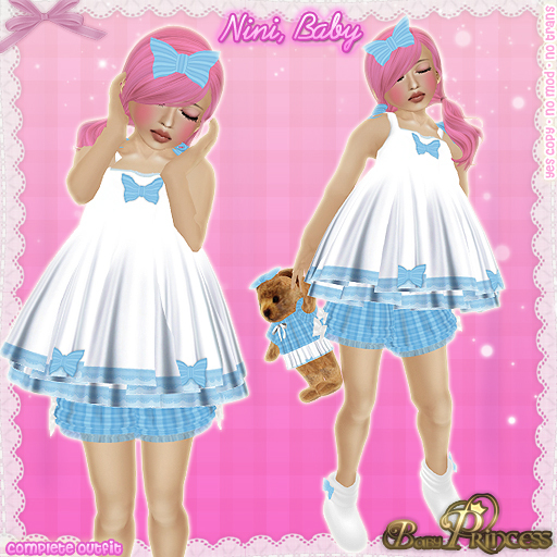 :*BABY*: Nini Baby - Blue + White Babydoll Jammies