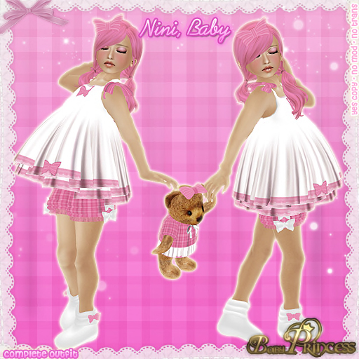 :*BABY*: Nini Baby - Pink + White Babydoll Jammies