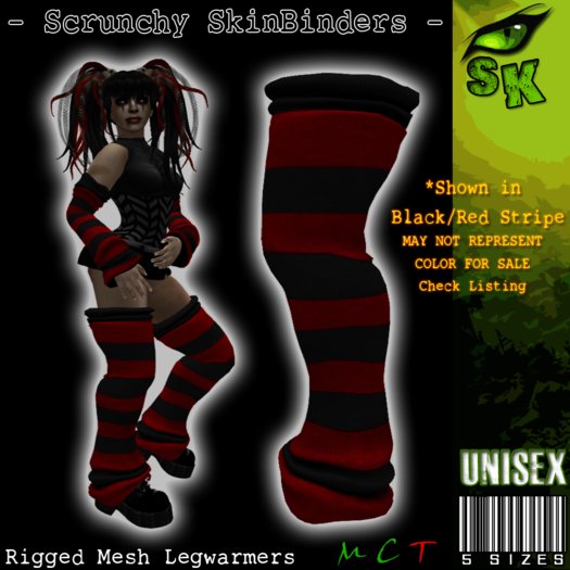 -[SK]- Scrunchy SkinBinders (Solid Emerald) Mesh LegWarmers
