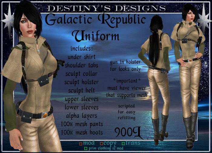 !~DD~! Galactic Republic Unirform - Ladies