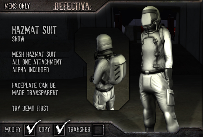 :Defectiva: Hazmat suit - Snow