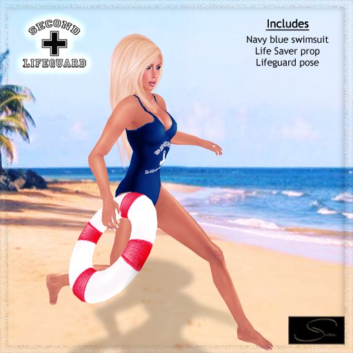 [Stellar] Lifeguard Swimsuit (navy) - Pose - Life Saver Prop