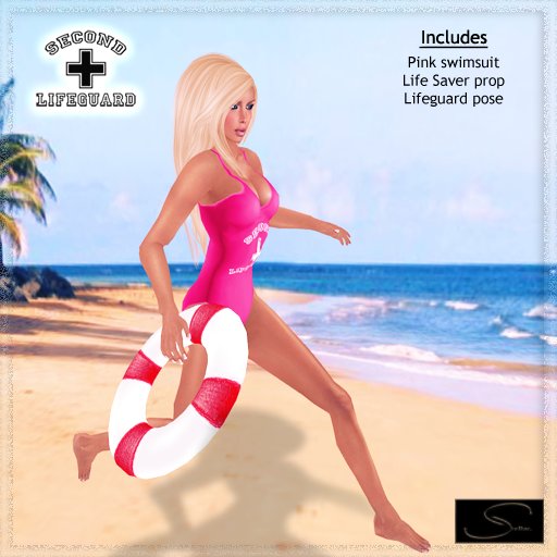 [Stellar] Lifeguard Swimsuit (pink) - Pose - Life Saver Prop