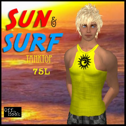 Off da Hook Sun & Surf Tanktop - Yellow