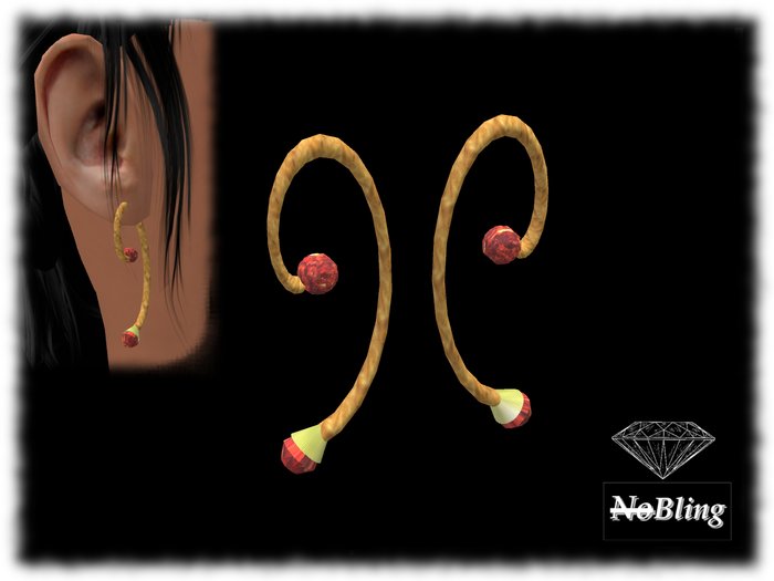 !NB!_NoBling: Earring Spiral Gold Lava Bagged