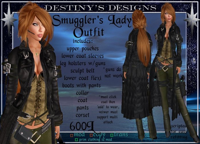 !~DD~! Smuggler's Lady Outfit - Green