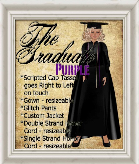 Shabby Chic Graduation Cap and Gown - PURPLE