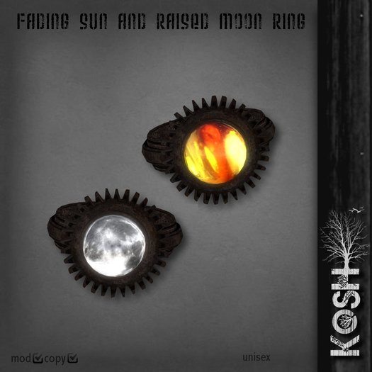 KOSH- FADING SUN AND RAISED MOON RING