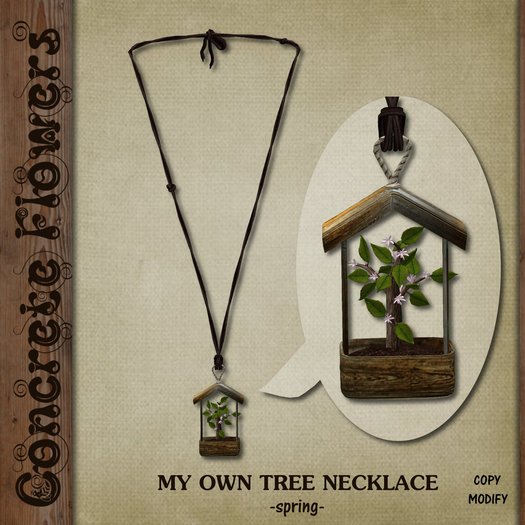 CONCRETE FLOWERS- MY OWN TREE NECKLACE  -spring-