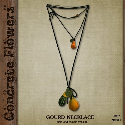CONCRETE FLOWERS- GOURD NECKLACE