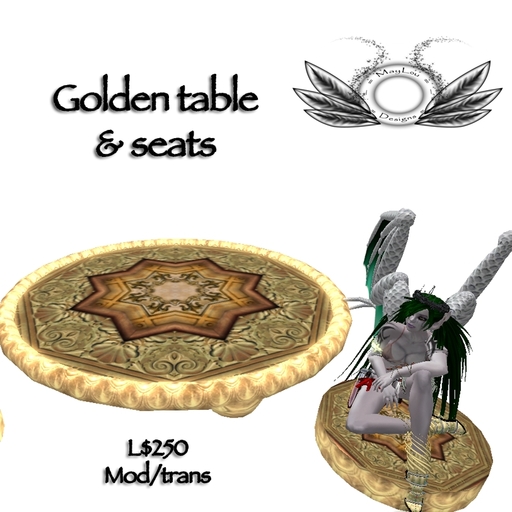 Golden table & chairs