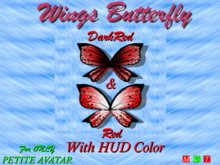 WINGS BUTTERFLY RED & DARK RED  FOR PETITE AVI