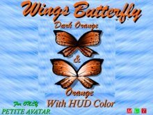 WINGS BUTTERFLY Orange  & Dark Orange  FOR PETITE AVI