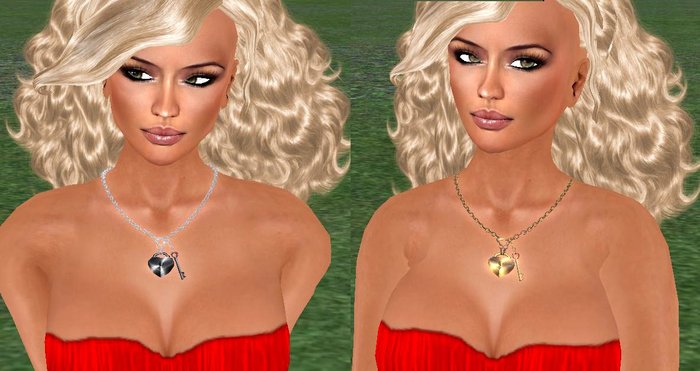 Valentine Lock & Key Necklace - Gold & Silver