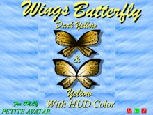 WINGS BUTTERFLY  Yellow  &  DarkYellow   FOR PETITE AVI
