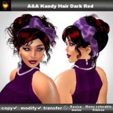A&A Kandy Hair Dark Red (Color 2 - curly updo with menu colorable Ribbon)  