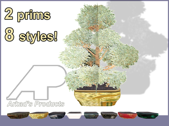 Arkad's 2 prims mini tree v1 bonsai with texture changeable pot