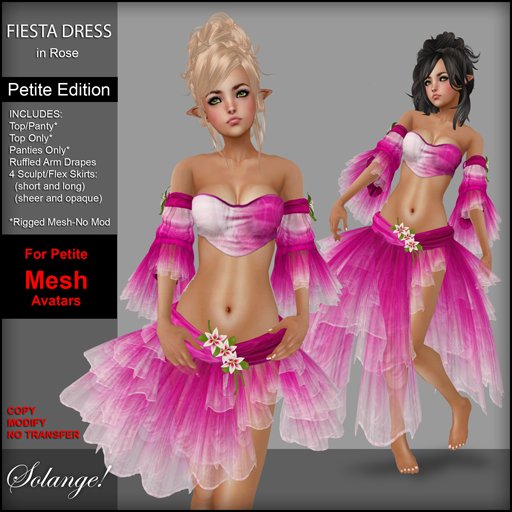 *Solange!* Petite Fiesta Dress - ROSE