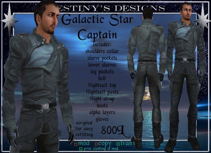 !~DD~! Galactic Star Captain- Mens