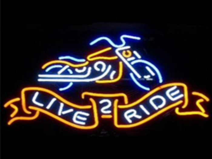 Biker 1 Neon Poster