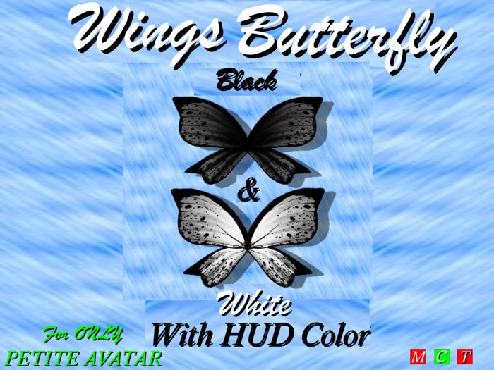 WINGS BUTTERFLY  Black &  White  FOR PETITE AVI