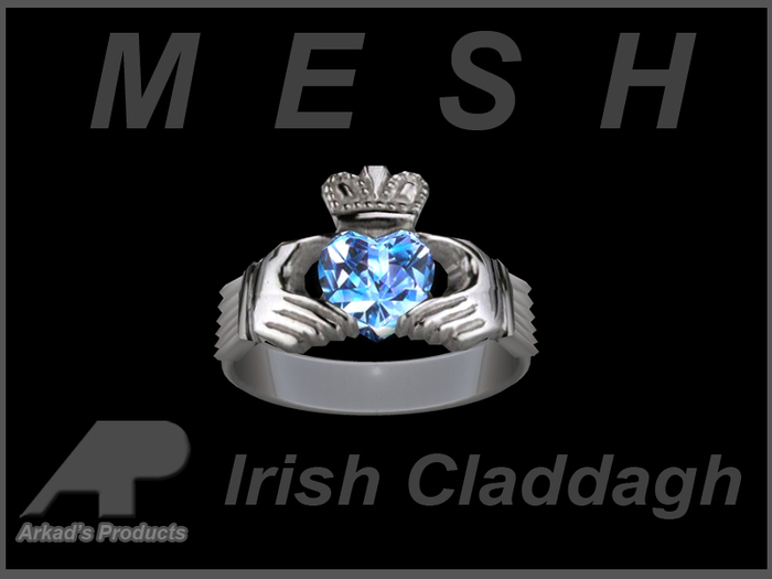 AP Friendship Ring with Blue Diamond Heart