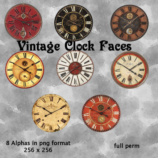 ~TJ~  Vintage Clock Faces