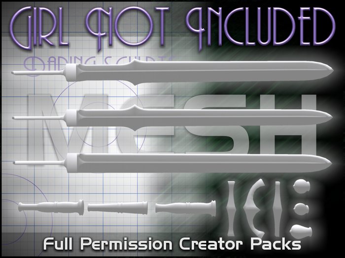 Girl Not Included: Crusader sword kit (mesh)